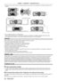 Page 20Chapter 1 Preparation — Precautions for use
20 - ENGLISH
 
f Prevent hot and cool air from the air conditioning system to blow directly to the ventilation ports (intake and exhaust) of the 
projector.
+15°
-15°
100 mm (4) or longer
500 mm (20) or longer
1 000 mm (40) or longer
1 000 mm (40) or longer
 
f Do not install the projector in a confined space.
When installing the projector in a confined space, provide air conditioning or ventilation separately . Exhaust heat may 
accumulate when the ventilation...