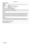 Page 44 - ENGLISH
Read this first!
FCC NOTICE (USA)
Verification
Model Number:  PT-EZ770Z / PT-EZ770ZL / PT-EW730Z / PT-EW730ZL / PT-EX800Z / PT-EX800ZL
Trade Name:   Panasonic
Responsible Party:   Panasonic Corporation of North America
Address:  Two Riverfront Plaza, Newark, NJ 07102-5490
Telephone number:   (877)803-8492
E-mail:   projectorsupport@us.panasonic.com
This device complies with Part 15 of the FCC Rules.
Operation is subject to the following two conditions:
(1) This device may not cause harmful...