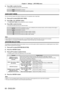 Page 68Chapter 4 Settings — [PICTURE] menu
68 - ENGLISH
3) Press qw to switch the item.
 
f The items will switch each time you press the button.
[OFF] No correction.
[ON] Automatically corrects the aperture.
[DAYLIGHT VIEW]
You can correct the image to the optimal vividness even if it is projecte\
d under a bright light.
1) Press as to select [DAYLIGHT VIEW].
2)  Press qw or the  button.
 
f The [DAYLIGHT VIEW]  individual adjustment screen is displayed.
3) Press qw to switch the item.
 
f The items will...