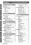 Page 12Contents
12 - ENGLISH
Important 
Information
Preparation
Getting Started
Basic Operation
Settings
Maintenance
Appendix
Important Information
Read this first! ............................................ 2
P recautions for use
 ...................................1
 5
Cautions when transporting ............................. 15
Cautions when installing
 ...........
 ....................... 15
Security
 ............

............................................... 18
Disposal
 ..............