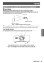 Page 55Projecting
ENGLISH - 55
Basic Operation
Adjusting the lens mounter when the focus is unbalanced
▶■Focus balance
▶z
Relationship between the tilt of the lens and the screen focus surface
When the projection lens is tilted in contrast with the image forming surface, tilting the front side (screen side) 
of the projection lens downwards (in the direction of the dotted arrow line), the upper side of the screen focus 
surface will tilt inwards and the lower side will tilt outwards.
3URMHFWLRQOHQV...