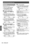 Page 108[PROJECTOR SETUP] menu
108 - ENGLISH
Settings
[RS-232C]
Set the communication conditions of the / terminal.
1) Press ▲▼ to select [RS-232C].
2)  
Press the  button.
▶z The  [RS-232C]
 screen is displayed.
3) Press 
▲▼ to select an item.
▶■To set the communication 
condition of the  
terminal
4) Select [(IN) BAUDRA TE] in Step 3).
5)  
Press  ◀▶ to switch [(IN) BAUDRA

TE].
▶zThe setting will change as follows each time 
you press the button.
[9600][19200][38400]
6) Press 
▲▼ to select [(IN) P
ARITY].
7)...