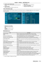 Page 113Chapter 4 Settings — [NETWORK] menu
ENGLISH - 113
13 [AROUND LAMP TEMPERATURE]Displays the status of the temperature around the lamp of the projector.
14 [LAMP RUNTIME]Displays the runtime of the lamps (converted value).
15 [SELF TEST]Displays the self-diagnosis information.
16 [PROJECTOR RUNTIME]Displays the runtime of the projector.
Error information page
When [Error (Detail)] or [Warning (Detail)] is displayed in the self-diagnosis display of the [Projector status] screen, click it to display the...