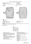 Page 25Chapter 1 Preparation — About your projector
ENGLISH - 25
13 Connecting terminals (x page 26)
14 Security slotThis security slot is compatible with the Kensington security cables.
15 Air intake port
16 Air filter coverThe air filter unit is inside.
17 Control panel (x page 25)
202118 19
Projection direction
Bottom
To p
18 Burglar hook portAttaches a burglar prevention cable, etc.
19 Luminance sensor (x page 66)
20 Lens release button (x page 38)
21 Lamp coverThe lamp unit is inside.
Attention
 fDo not...