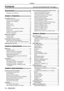 Page 14Contents
Contents
Read this first! ............................................2
Declaration of Conformity .....................................10
Chapter 1   Preparation
Precautions for use ................................................. 17
Cautions when transporting  ..................................17
Cautions when installing  ....................................... 17
Security ................................................................ 18
DIGITAL LINK...