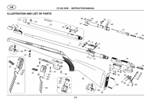 Page 11CZ 452 ZKM  -  INSTRUCTION MANUAL 24 ILLUSTRATION AND LIST OF PARTS  