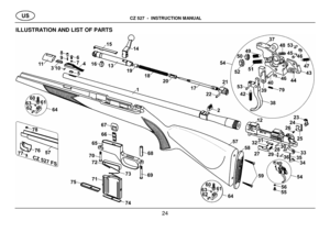 Page 11 CZ 527  -  INSTRUCTION MANUAL 24 ILLUSTRATION AND LIST OF PARTS   