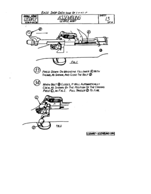 Page 16
BAS£SHf¥
DATA-1:J~tJC
OF211-~J-
,..
lM~.
.~Wl£~Mgl-
.
rlfilll
...I
I
.
~
...f&.L
@PRESSDoWNONU~GAZNEFOlLOWER@WlrH
THUUBAsSHoWN,AND[lOSE
THEBoLT
0).
@WH£NEk:JI..
TeCLOSES,rr
WILLAt./1tIMotTiCALL
)
COC,AS
SHOWNBY.THEPoSITIONOFTHE(OOrJNG

PIECE
O,INFI6.2.PuLLTRlGGlR@ToFIRE.
110.2-
---
t-oMl-~~ 