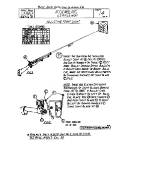 Page 17
BASEJHOPOATA-ISS(£0,:4-PMJJ.
5MAlL
~~~
A5SEMBLIIL/G

USF/fl[.
uSRIFU.MI31l
,rjH£Cr
/4
,If.
.
,,-11J
1.
,.
,~
.
/.~
MllGET7itE
Gt.NFPOM
THEJHouLDfD.

ADJusrSIGHT
AT@.FIGLTo200Yro.
AIMGUNAT
NuMBEQ4ONTAJ;JGCr@
100FT.
AW4Y.&JLLETSHouLDENTED
8U1.iS
ErE:.

IFBut..L£rGOE~ABOVEOQBeLOW
&iLLS

EVE,.MAKE
THENECfSSAWADJUSTUENrs.
BYCHANGINGTHICKN{S5OF51C-.HT&ADE.
0.F1G.2.

NOT{:1HEoc
AD£.ELEVEN
DIFF£&1ENT

Ti11:ffNE5S£S(F51GHTBLADES.()ANGthCJ
.
18!
II

FroM.l35
To.0985.IFBULLET
GXS
EITHEP
TOPGHT
DcLCFTOFlJuLt:5...