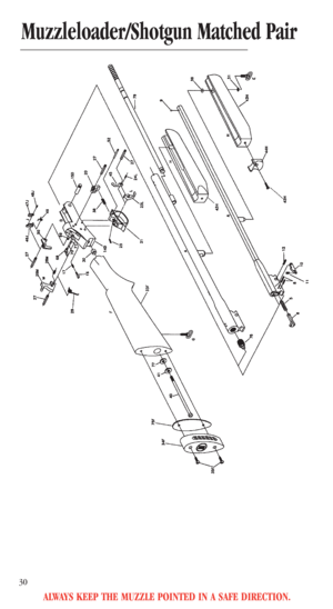 Page 32ALWAYS KEEP THE MUZZLE POINTED IN A SAFE DIRECTION.
30
Muzzleloader/Shotgun Matched Pair 