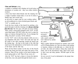 Page 17Clean and lubricate using:
P
with a patch soaked in 