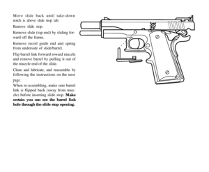 Page 27Move slide back until take-down
page.
When re-assembling, make sure barrel 