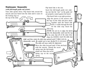 Page 29Matchmaster Reassembly
\C( guide-rod. Place the recoil
nvTwf spring cap on the\[lN I_\\ II \I\\ -/\ I.‘A IIIII \f/R  i--SF 