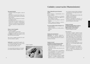 Page 2243
Utiles y dispositivos para el manteni-
miento
Para la limpieza y mantenimiento de la
pistola se emplean:
– Equipo de uso corriente en el comercio
para limpieza de armas, para calibres de 9
mm /.40 S &W/.45 Auto,
– mechas de hilos para limpieza y paños de
limpieza,
– medios y agentes de limpieza y conserva-
ción exentos de cloro y de ácido.
No está permitido realizar la limpieza con
– objetos metálicos,
– productos sintéticos, p. ej. nilón, perlón, o
similares,
– agua.
Trabajos de mantenimiento...