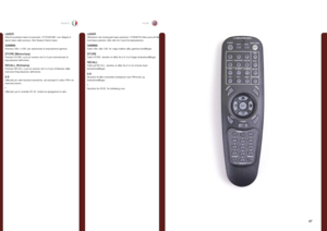 Page 2727
italianonorsk
LASERAttiva il puntatore laser incorporato . ATTENZIONE: non dirigere il fascio laser sulle persone . Non fissare il fascio laser .
GAMMAPremere GM+ o GM- per selezionare le impostazioni gamma .
STORE (Memorizza)Premere STORE e poi un numero da 0 a 9 per memorizzare le impostazioni dell’utente .
RECALL (Richiama)Premere RECALL e poi un numero da 0 a 9 per richiamare dalla memoria l’impostazione dell’utente .
0-9Utilizzati per varie funzioni numeriche, ad esempio il codice PIN e la...