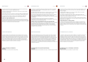 Page 68englishdeutschfrancais
68
The projector may from time to time need cleaning . Never open the unit, as this will void any warranties  . Refer service and repair to qualified personnel only  . 
The projector is using lamps that have a limited life time . Please refer to the LAMP CHANGE section below for further details .
Only the exterior of the unit may be cleaned . Use a damp cloth  . Make sure no liquids enter the inside of the projector Vacuum clean all the air vents (A) regularly to maintain...