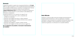 Page 19Garanzia
Il seguente prodotto è coperto da una garanzia TaoTronics di 12 mesi 
dalla sua data di acquisto. In caso di malfunzionamento del prodotto a 
causa di difetti di fabbricazione, contattare immediatamente il Servizio 
Clienti di TaoTronics al seguente indirizzo di posta elettronica 
(support.it@taotronics.com) per avviare una pratica di copertura di 
garanzia e ricevere istruzioni su come restituire lunità difettosa per 
sostituzione o riparazione. 
La garanzia TaoTronics non è prevista nei...
