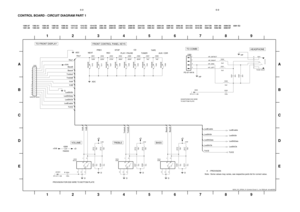 Page 25TUNER PLAY / PAUSE PREV
TO BOTTOM PLATE
D
E
1300 A7
1301 A91302 A1
1303 A51304 A5
1305 A51306 A6
1307 A31308 A4
1309 A4
BASS
123456789
TAPE
#
4.9V
123456789 A
B
C
D
EA
B
C
1310 A3
1311 A31312 E2
1313 E41314 E5
2300 B82301 A8
2302 A92304 E2
2305 E32306 E3
2307 E42308 E5
2309 E62310 E6
3301 A33302 A3
3303 A43304 A4
3305 A43306 A5
3307 A5
PROVISION FOR ESD WIRE TO BOTTOM PLATE
TO FRONT DISPLAY
#
TREBLETO COMBI
3308 A5
3312 D33313 D3
3314 D43315 D5
3316 D63317 D6
5300 A85301 A8
5302 B86308 D2
8300 B78301 E2...