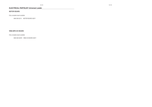 Page 6610-16
10-16
ELECTRICAL PARTSLIST Universal LoaderMOTOR BOARDOnly complete board available
              9940 000 02111    MOTOR BOARD ASS'YWMA-MP3-CD BOARDOnly complete board available
              9940 000 02078    WMA CD BOARD ASS'Y 