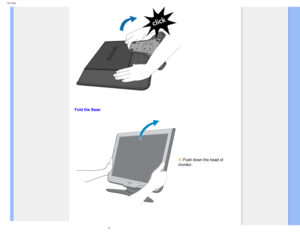 Page 54
The Base
 
 
 
Fold the Base
1) Push down the head of 
monitor.
 
file:///D|/EDFU/LCD/170C7/manual/english/170c7/install/base.htm (2 of 3\
)2006-07-28 11:03:21 AM 