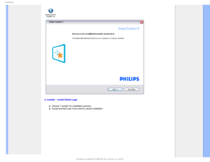 Page 454NBSU.BOBHF
2. Installer – Install Shield Legal
µChoose I accept for installation process. µCancel prompts user if you want to cancel installation.
GJMF)]0&..0%&-41IJMJQT$%.BOVBM$8$8&%6MDENBOVBM&OHMJTI$8QSPEVDU4.35)5.K+ 