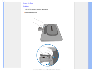 Page 695IF#BTF
Remove the Base
Condition:
µfor VESA standard mounting applications
1) Remove the top cover. 
GJMF)]0&..0%&-41IJMJQT$%.BOVBM4848&%6MDENBOVBM&OHMJTI48JOTUBMMCBTFIUNK+ 