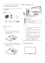 Page 64
2.1 
Installation
191V2
  Package contents
2. Setting up the monitor
  Install base stand
191V2
1.  Place the monitor face down a smooth  
  surface taking care to avoid scratching or  
  damaging the screen.
2.  Hold the monitor base stand with both  
  hands and firmly inser t the base stand into  
  the base column.
 Connecting to your PC
 
 
  AC power input
 
  VGA input
 
  PC Audio input(Available for selected models)
  Kensington anti-thief lock
             
D VI-D input(Available for selected...