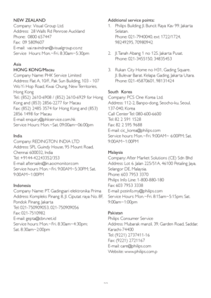 Page 3533 NEW ZEALAND
Company:  Visual Group Ltd. 
Address:  28 Walls Rd Penrose Auckland
Phone:  0800 657447
Fax:  09 5809607
E-mail:  vai.ravindran@visualgroup.co.nz
Ser vice  Hours: Mon.~Fri. 8:30am~5:30pm
Asia
HONG KONG/Macau
Company Name: PHK Ser vice Limited
Address: Flat A, 10/F., Pak Sun Building, 103 - 107 
Wo Yi Hop Road, Kwai Chung, New Territories, 
Hong Kong
Tel.: (852) 2610-6908 / (852) 2610-6929 for Hong 
Kong and (853) 2856-2277 for Macau
Fax: (852) 2485 3574 for Hong Kong and (853) 
2856 1498...