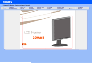 Page 1
Philips LCD Monitor Electronic User’s Manual

200AW8
200AW8
 