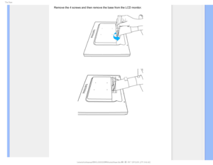 Page 785IF#BTF
Remove the 4 screws and then remove the base from the LCD monitor. 

GJMF&]-$%.POJUPS0&.1IJMJQT.1QSPKFDU#8#8,)$%$POUFOUTMDENBOVBM&/(-*4)#8JOTUBMMCBTF 