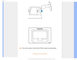 Page 795IF#BTF


Note: This monitor accepts a 100mmx100mm VESA-Compliant mounting interface.
RETURN TO TOP OF THE PAGE

GJMF&]-$%.POJUPS0&.1IJMJQT.1QSPKFDU#8#8&,)$%$POUFOUTMDENBOVBM&/(-*4)#8JOTUBMMCBT 