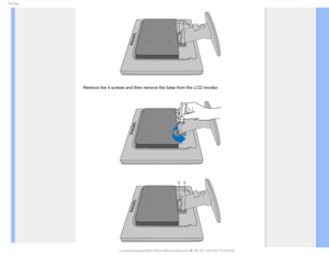 Page 755IF#BTF
Remove the 4 screws and then remove the base from the LCD monitor. 


GJMF&]-$%.POJUPS0&.1IJMJQT.1QSPKFDU4848&,($%$POUFOUTMDENBOVBM&/(-*4)48JOTUBMMCBT 