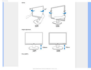 Page 341SPEVDU*OGPSNBUJPO
Swivel

Height adjustment
Pivot (225P1)
GJMF&]-$%.POJUPS0&.1IJMJQT.QSPKFDU##&%GPSNBU$%$POUFOUTMDENBOVBM&/(-*4)#130%6$5130%6$5 