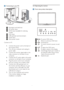 Page 75
2.2  Operating the monitor
 Front view product description
  :  To access OSD menu.
  :   Return to previous OSD level.
  :  PowerSensor.
  :  To switch monitor’s power on and 
off.
  :  To adjust the OSD menu.  
:  To adjust volume of the display.
  :   Smar tImage. There are 6 modes to 
be selected: Office, Photo, Movie, 
Game, Economy and Off.
  :  Earphone jack.  
  Connecting to your PC
   Kensington anti-thief lock
  AC power input
  DVI-D input (available for selecting 
model)
  VGA input
  USB...