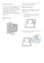 Page 972.3  Remove Base Stand and Base
 
Remove the Base Stand
Before you star t disassembling the monitor base, 
please follow the instructions below to avoid 
damage or injur y.
1.    Place the monitor face down on a smooth 
surface, taking care to avoid scratching or 
damaging the screen. 
 Physical Function
Tilt
  Resolution notification
This monitor is designed for optimal performance 
at its native resolution, 1920x1080@60Hz. 
When the monitor is powered on at a different 
resolution, an aler t is...