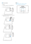 Page 119
  Remove the Base
Condition: For VESA standard mounting applications
• 
Remove the 4 screw covers.
1. 
Remove the 4 screws and then remove the 
2. 
base from the monitor.
100mm
100mm
  Note
This monitor accepts a 100mm x 100mm 
VESA-Compliant mounting interface.  
 