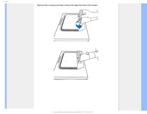 Page 655IF#BTF
Remove the 4 screws and then remove the base from the LCD monitor. 

GJMF&]-$%.POJUPS0&.1IJMJQT.QSPKFDU##&%6#7MDENBOVBM&/(-*4)#JOTUBMMCBTFIUNK+ 