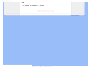 Page 431IJMJQT1JYFM%FGFDU1PMJDZ
Note: 
* 1 or 2 adjacent sub pixel defects = 1 dot defect 

RETURN TO TOP OF THE PAGE
   
> 