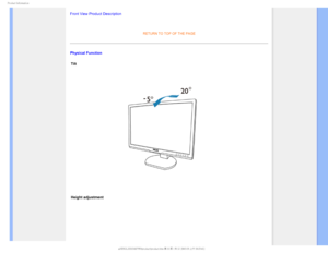 Page 391SPEVDU*OGPSNBUJPO
Front View Product Description

RETURN TO TOP OF THE PAGE
Physical FunctionTilt

Height adjustment
GJMF&]-$%.POJUPS0&.1IJMJQT.1QSPKFDU1818&%6$%$POUFOUTMDENBOVBM&/(-*4)18QSPEVDUQSPEVDUIU 