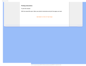 Page 98%PXOMPBEBOE1SJOU

Printing instructions:
To print the manual:
With the manual file open, follow your printers instructions and print \
the pages you need.

RETURN TO TOP OF THE PAGE


    
GJMF&]-$%.POJUPS0&.1IJMJQT.QSPKFDU44QMVT6#7$%$POUFOUTMDENBOVBM&/(-*4)EPXOMPBEE 