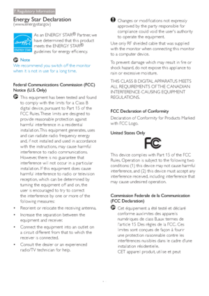 Page 3331
Energy Star Declaration(www.energystar.gov)
As an ENERGY STAR®
 Par tner, we 
have determined that this product 
meets the ENERGY STAR®
guidelines for energy efficiency.
Note
We recommend you switch off the monitor 
when it is not in use for a long time.
Federal Communications Commission (FCC) 
Notice (U.S. Only)
This equipment has been tested and found 
to comply with the limits for a Class B 
digital device, pursuant to Par t 15 of the 
FCC Rules. These limits are designed to 
provide reasonable...