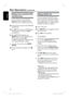 Page 3232
EnglishPlaying music and photo fi les 
simultaneously
You can create a musical slide show 
playback if the disc contains both the 
MP3/WMA music and JPEG picture fi les.
A Load a disc that contains both MP3/WMA 
and JPEG fi les.
B Use ST keys to select a MP3/WMA fi le 
from the disc menu and press OK to 
start playback.
C During MP3/WMA playback, use 
W XST keys to select a JPEG fi le from 
the disc menu and press OK. 
