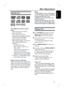 Page 2525
English
Disc Operations
Playable discs
Your DVD home theatre system 
plays:
–  Digital Versatile Discs (DVDs)
– Video CDs (VCDs) 
–  Super Video CDs (SVCDs)
– Finalised DVD Recordable (DVD±R),  
  DVD Rewritable (DVD±RW)
–  Audio Compact Discs (CDs)
–  MP3/ Windows Media™ Audio discs,
  picture (Kodak, JPEG) fi les on 
 CD-R(W)
  –  ISO 9660/UDF format
  –  JPEG resolution support up to 
     3072 x 2048
  –  Supported sampling frequencies: 
     32 kHz, 44.1 kHz, 48 kHz
  –  Supported Bit-rates:...