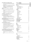 Page 3131
English
11 Index
Aadvanced BD-Live security  17restore default set tings 25sof tware update  26sof tware version 26amplifier 29audio formats 28HDMI audio  23input mapping  22language  24night mode  24options 19predefined modes  15quality 13set tings 23source 13speaker setup  10specifications  29audio formats 28audio input mapping 22audio language  24audio options 19auto standby 25
Bbass 15BD-Live BD-Live (USB)  17clear memory  17disable 17troubleshooting  30Blu-ray 16Bonus View 16brightness  25browse...