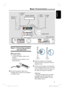 Page 1717
English
B Attach the speakers to the speaker 
stands and secure the position with the 
supplied screws.
C Connect all the speakers and subwoofer 
to the matching sockets at the rear of the 
main unit, Make sure that the colours of 
the cables and sockets are matched.
Helpful Hint:
–  To prevent unwanted noise, never place 
the speakers too close to the main unit, 
subwoofer, AC power adapter, TV or any 
other radiation sources.
Basic Connections (c o n t i n u e d )
Step 3:  Connecting speakers 
and...