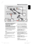 Page 1919
English
RFS-VIDEOOUTINAUDIO
R             L VIDEOTO TV
ANTENNA-INTV-OUT~MAINS
TO TV - I/OEXT1AUX - I/OEXT2
Optional Connections
Connecting to cable box/
satellite receiver and 
recorder/VCR
You can connect the audio output from 
an analogue audio/video device (e.g. VCR, 
Cable/Satellite Box, game console or TV) 
to this unit to enjoy the multi-channel 
surround sound capabilities  
Note:
The above illustration is only an example 
of the possible connections. It may be 
varied depending on the...