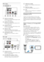 Page 1414
c VIDEO OUT-VIDEOConnect to the composite video input on t h e T V.
d HDMI OUT (ARC)Connect to the HDMI input on the T V. 
e LANConnect to the L AN input on a broadband modem or router.
Connect  to TV
Connect your home theater to a TV to watch videos. You can listen to audio from TV programs through your home theater speakers. Use the best quality connection available on your home theater and TV.
Option 1: Connect to TV through HDMI 
(ARC)
Best quality video
Your home theater suppor ts HDMI version...