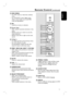 Page 1111
English
Remote Control (c o n t i n u e d )
n
 DISC MENU
–  For DVD, enters or exits disc contents 
menu.
–  For VCD/SVCD, enters digest menu 
while in stop mode; turns on/off PBC 
mode during playback.
o OK
– Confi rms an entry or selection.
p Cursor keys
–  DISC: selects movement direction in the 
menu.
–  RADIO: press up or down to tune the 
radio frequency.
–  RADIO: press left or right to start auto 
search.
q TITLE 2
–  For DVD, go back to the previous menu.
–  For VCD version 2.0 only;
  During...