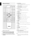 Page 88
English
Notes for remote control:
1First select the source you wish to control by
pressing one of the source select keys on the
remote control (for example DISC, TUNER).
2Then select the desired function (for example É,
S ,
 T).
FUNCTIONAL OVERVIEW
9
^
&
*
3
2
4
!
@
(
)
*
(£
¡
™
(≤
(∞
(§
(2
($
(•
(ª
≥
Remote Control^DISC MENU (in Disc mode only)
– to enter or exit the Disc menu.
– to switch on/off Playback Control (PBC) mode while
playback stopped.
– to return to the PBC menu during playback.
&SYSTEM...