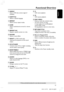 Page 17English
17
3139 115 23271
Functional Overview
* = Press and hold the button for more than two seconds.
!ANGLE
–Select a DVD disc camera angle (if
available).
@SUBTITLE
–Selects a subtitle language.
#REPEAT
–Selects various repeat modes.
$SURR
–Selects multichannel surround or stereo
mode.
%REPEAT A-B
–Repeats a specific section on a disc.
^SOUND
–Selects a sound effect.
&NIGHT (in DVD mode only)
–Optimises the dynamics of the sound
output.
*CD UP SAMP.
–Converts music CD to a higher sampling
rate for...